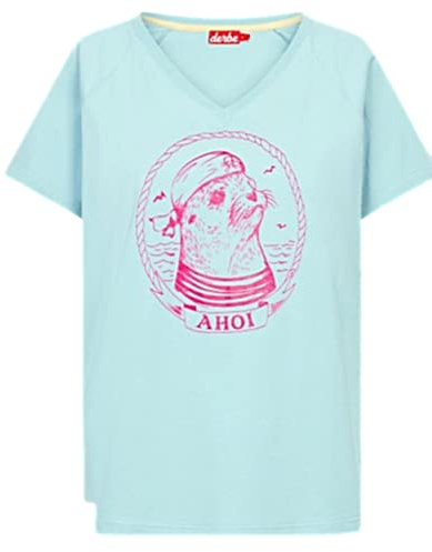 derbe Damen Matrosenrobbe Damen T-shirt Hell Blau Forget Me Not T-Shirt