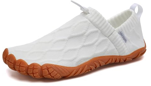 WateLves Barefoot Water Shoes Women Men Minimalist Comfortable Walking Shoes Beach Outdoor Running Sneakers (White,38)