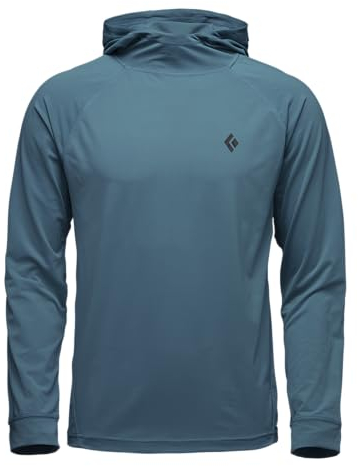 Black Diamond Alpenglow Herren-Kapuzenpullover, Sonnenshirt, Creek Blue, Größe M