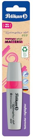 Pelikan Textmarker 490 eco, 1 x Neon-Rosa, 1 Stück, mit Keilspitze