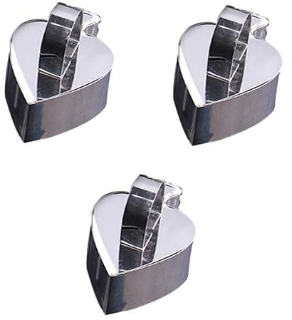 Cabilock Lot De 3 Moules À Gâteaux Biscuits Emporte-pièces En Acier Inoxydable Pour La Pâtisserie Les Légumes Les Fruits Les Sushis En Forme De Cœur