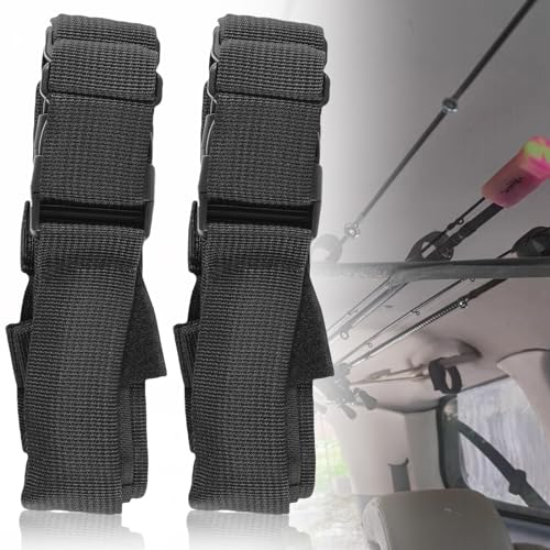 Vaileal 2 Stück Rutenhalter, Auto Rutenständer Angelrutenhalter, Rutenhalter für Autodach, Verstellbarer Auto Angelrutenhalter, Universale Halterung für 7 Stange Angeln, Rutenständer für LKW, Van