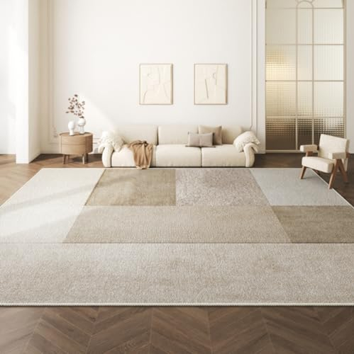 MINTIFNT Wohnzimmer Teppich Licht Luxus Wabi-Sabi-Stil Schlafzimmer Couchtisch Nachttisch Teppich rutschfest leicht zu kümmern, eine große Fläche zu verbreiten das Sofa Bodenkissen nehmen