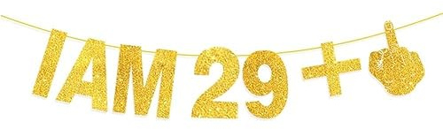 Goldenland 30. Geburtstag Girlande,Happy 30th Birthday Girlande I AM 29+1 Geburtstag,Deko 30 Geburtstag Gold Banner Frauen Männer,Lustig Deko Banner Jubiläum 30 jahre