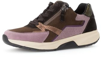 Gabor Damen Low-Top Sneaker, Frauen Halbschuhe,schnürschuhe,schnürer,Business,Freizeit,straßenschuhe,Cacao/roof/Multi,37.5 EU / 4.5 UK