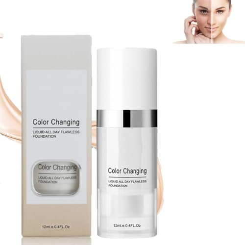 Farbwechselnde Foundation für reife Haut, Foundation Color Changing, Perfect Makeup for Colour Changing Foundation, Wasserfester Concealer Grundierung für Alle Hauttypen (1PC, 30ML)