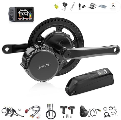 Bafang Moteur 48V 750W pour BB68-73mm Kit de Conversion vélo électrique BBS02B avec l'écran multilingue EKD01 avec 48V19,2Ah Downtube Batterie pour vélos de Montagne, kit DIY de vélo électrique