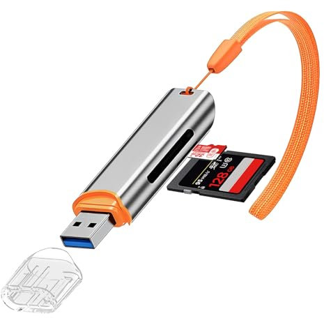 Oblinple Lecteur de Carte SD USB 3.0, Micro SD Card Reader, Adaptateur de Carte Mémoire, Memory Card Adapter pour TF SDHC SDXC MMC Compatible avec MacBook Pro, PC, Samsung, Android, Windows