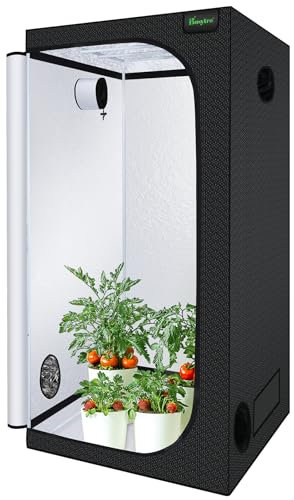 BOSYTRO Grow Zelt, Growbox 100x100x200CM, Growschrank für Hydrokulturen, Abnehmbaren Boden Tablett, Hochreflektierende Aluminiumfolien-Growboxen für den Gartenanbau, Innenanbau vielseitige Pflanzen
