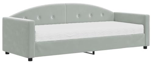 Willood, Sofabetten, Bettgestelle, Tagesbetten, 2-in-14 Sofabetten, Samtbettgestelle,Hellgrau,80 x 200 cm,mit Matratze