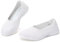 konhill Women's Loafers Slip on Knit Dressy Shoes Casual Low-Top Flats Comfortable Lightweight Walking Shoes 5UK White