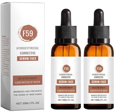 Natürliches F59 Serum, Hydroxytyrosol Face Serum, Straffendes Gesichtsserum Hydroxytyrosol Corrective, Anti-Aging-Serum, Hydroxytyrosol + Natürliches Hyaluron, Für Alle Hauttypen Geeignet (30ml, 2Pcs)