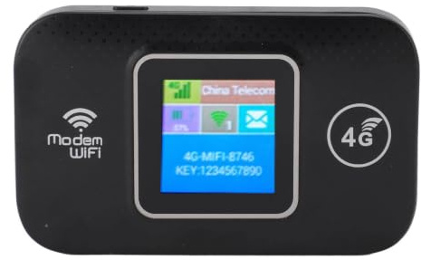 Routeur 4G LTE Portable avec Écran LCD, 3000 mAh | Partage De Connexion Jusqu'À 10 Appareils, Débit Jusqu'À 300 Mbps, Modem Nomade Pour Voyage Télétravail Véhicule, Noir