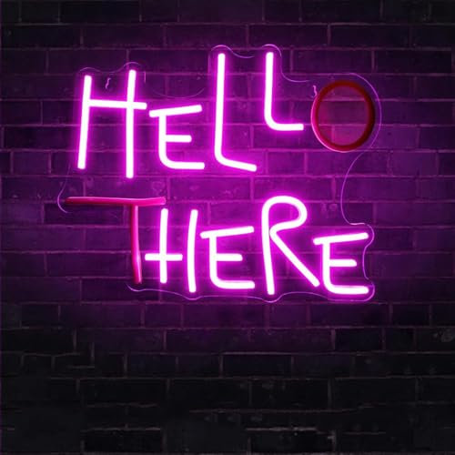 Hello There Panneaux néon LED pour la décoration murale Art mural néon Lumières en acrylique avec chaîne de suspension Panneaux lumineux pour la décoration de chambre cave à homme bar 5V USB