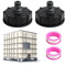 Fllyvly Set di 2 tappi per serbatoio IBC, adattatore S60 x 6, accessori per container IBC con adattatore per valvola ciuccio da 1/2, adatto per tubi da giardino, serbatoi d'acqua IBC, serbatoi per