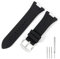 TVKSIPAR Bracelet De Montre En Silicone Spécialement Conçu For Armani AX1803, AX1802, AX1040, AX1050, Bracelet De Montre For Homme, 31 X 14 Mm(Black-Steel-K2)