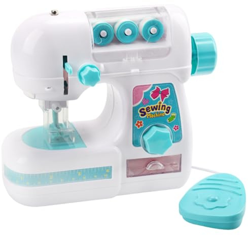 Kids Sewing Machine Cute Portable Safe Electric Samll Toy Sewing Machine for Beginners Kids Role-Playing, Not Include Battery