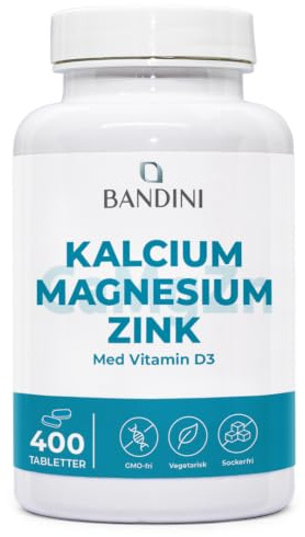Bandini® Calcio, Magnesio, Zinc + Vitamina D3 y K2 MK7 | 400 Comprimidos