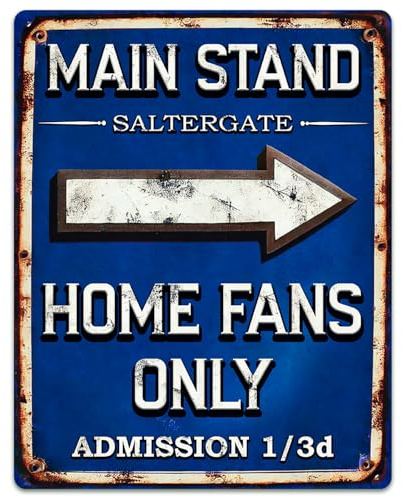 Chesterfield Metal Wall Sign, Home Fan Vintage Retro Football Club Plaque, Match Day Keepsake, Man Cave Home Bar Decor Birthday Father's Day Gift - HF18