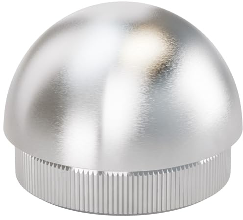 Buchetmann 2 Edelstahl V2A Endkappe halbrund Ø 42,4 mm - rostfreie Rohrkappe für Rundrohre, Handläufe und Geländer, Metallbau, Heimwerken