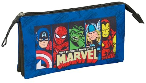 safta Avengers Federmäppchen für Kinder, ideal für Kinder im Schulalter, bequem und vielseitig, Qualität und Widerstandsfähigkeit, 22 x 3 x 12 cm