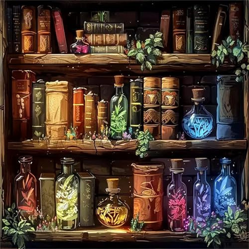 Puzzle Magisches Bücherregal 150 Teile, Herausfordernde Puzzles für Erwachsene 150 Teile, Klassisches Puzzles Game, Wunderschönes Dekoration Puzzle und Geschenke 26x26inch