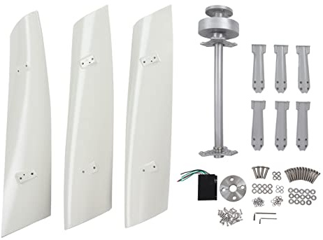 Generatore eolico verticale Generatore eolico Maglev aerodinamico bianco a doppio cuscinetto per nave, barca, casa, fornitura di energia industriale, ABS, lega di alluminio, GFRP, (12V)