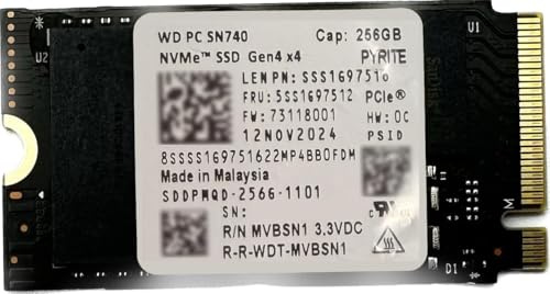 WD PC SN740 256GB NVMe SSD M.2 2242 PCIe Gen4x4 Unidad interna de estado sólido, hasta 4000 MB/s, 3D TLC NAND, para laptop, mini PC y actualización de dispositivo de juego portátil, bajo consumo de