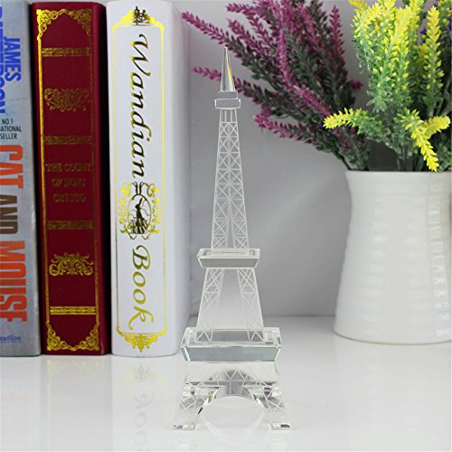 Crystal Eiffel Tower modelo Pure White Polishes cumpleaños boda estatuilla artesanía regalos para los amantes del amigo decoración del hogar (27cm)