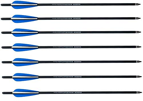 SHARROW 12 x Carbon Armbrustbolzen 20 Zoll Armbrustpfeile Carbonpfeile 18 Zoll 22 Zoll Bolzen für Armbrust (Blau, 22 Zoll)