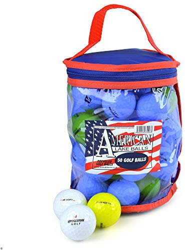 Second Chance Bridgestone e6 Weich Güteklasse A Lake Golf Bälle mit wiederverwendbar Aufbewahrungstasche 60 weiß
