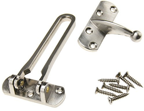 YINETTECH Door Guard Safety Lock Satin Slide Bolt Entry Door Chain Guard Protect