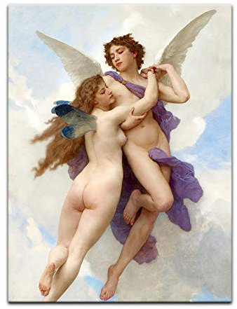 Kunstdruck Poster - William-Adolphe Bouguereau Amor und Psyche 20x30 cm ca. A4 - Alte Meister Bild ohne Rahmen