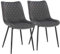 WOLTU Esszimmerstühle 2er Set, Küchenstühle, Wohnzimmerstühle, Polsterstühle mit Rückenlehne, für Esszimmer, Küche, Wohnzimmer, Büro, Sitzfläche aus Samt, Metallbeine, Dunkelgrau BH209dgr-2