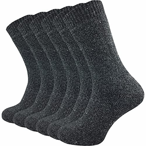 GAWILO 6 Paar warme Herren Thermo Norweger Socken – mit hohem Wollanteil - Vollplüsch