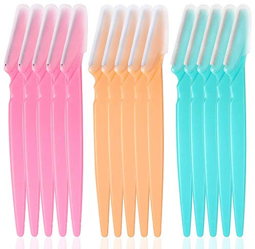 XYGK 15 Pièces de Rasoirs à sourcils, Coupe-sourcils, Épilateur portable pour le visage avec couverture de précision pour femme & homme