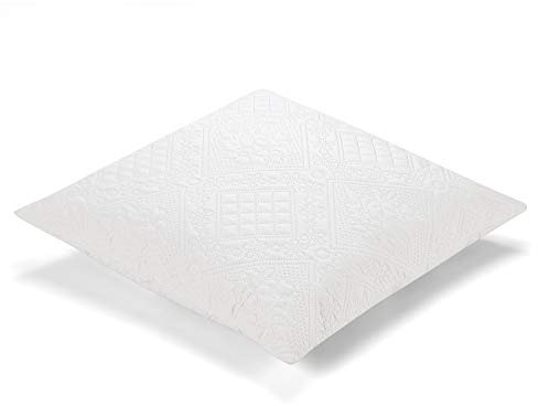 Ibena Nancy Kissenhülle 50x50 cm – Doppelpack Kissenbezüge weiß ohne Fülling, Zierkissen mit schönem Steppmuster, 2er Set mit verdeckten Reißverschlüssen