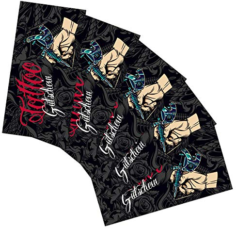 itenga 25x Geschenkgutschein Verpackung I Geschenkkarte I Motiv Tattoo I Gutschein I 21,0 x 10,5 cm I Postkarte zum Ausfüllen