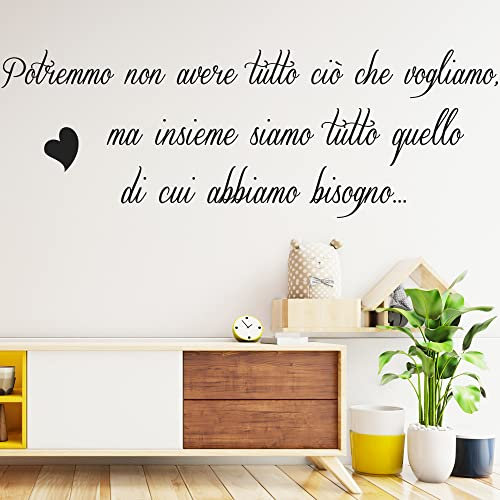 STICKER DESIGN Adesivi Murali Frasi Famiglia Personalizzabili, Adesivi da Parete in Vinile, Adesivi Decorativi, scritte adesive per pareti in Italiano, frase adesiva da parete personalizzabile.