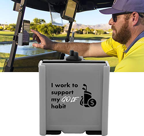 DESERT FOX GOLF Phone Caddy – Funny Quotes Golf Cart Phone Holder with Secure Strap for Hands-Free GPS & Golf Apps – Gifts for Men & Women