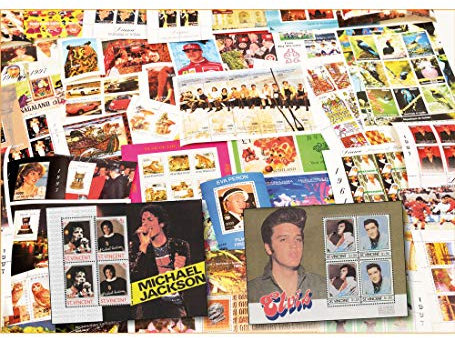 Goldhahn 111 Super-Motiv-Blocks mit Elvis Presley und Michael Jackson Briefmarken für Sammler