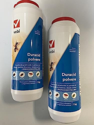 VEBI DURACID Polvere INSETTICIDA AD Uso Domestico E Civile in Confezione da 1 kg Offerta per 2 Pezzi