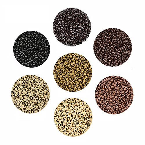 200 Stück Nanoringe 2,5 mm Haarverlängerung Ring Microring für Extensions (Schwarz)