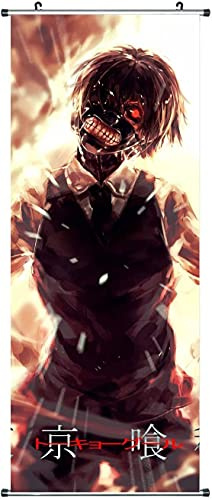 CosplayStudio Großes Tokyo Ghoul Rollbild | Kakemono aus Stoff | 100x40cm | Motiv: Ken Kaneki 02