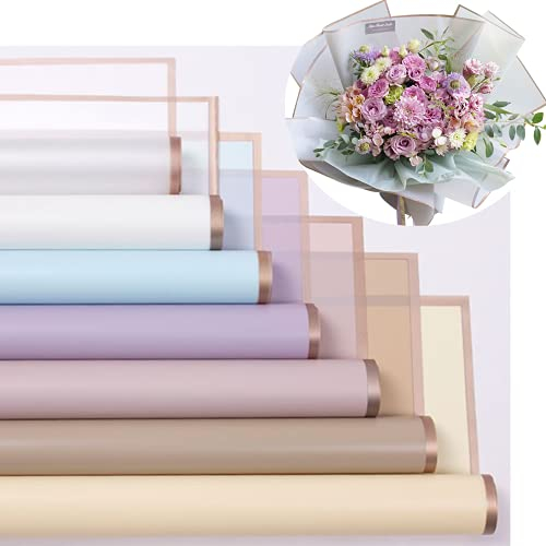 Xshelley (21pcs) 7-farbiger Blumenladenblumenstrauß, DIY-Handwerk, Geschenkverpackung oder Geschenkboxverpackung, wasserdichtes Blumenverpackungspapier 58 * 58cm