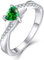 YL Verlobungsring Herz 925 Sterling Silber Mai Geburtsstein Grün Zirkonia Kreuz Unendlichkeit Solitaire Ehering Ring für Braut Damen(Größe 58）
