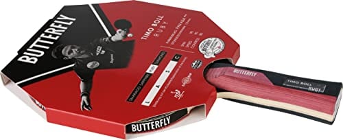 Butterfly 85029 Tischtennisschläger Timo Boll Ruby, Schwarz/Rubinrot
