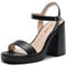 DREAM PAIRS Heels for Women Block Chunky Platform High Heels Open Toe Fashion Wedding Party Evening Prom Dance Ankle Strap Dress Pump Sandals Shoes,Size 6.5,Black-QH,SDHS2222W-NEW
