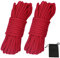 picoggo Corda in cotone morbido, multiuso, resistente, lunga 10 m, lunghezza 8 mm, corda macramè, corda fai da te (2 pezzi, rosso+rosso)