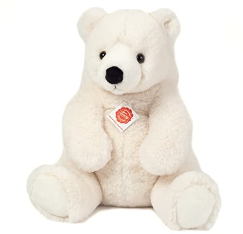 Teddy Hermann 91546 Eisbär sitzend 35 cm, Kuscheltier, Plüschtier mit recycelter Füllung
